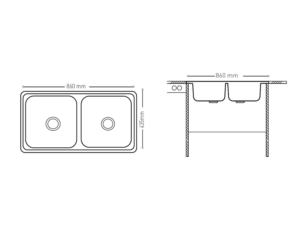 M011 Stainless Steel Inset Double Bowl Kitchen Sink