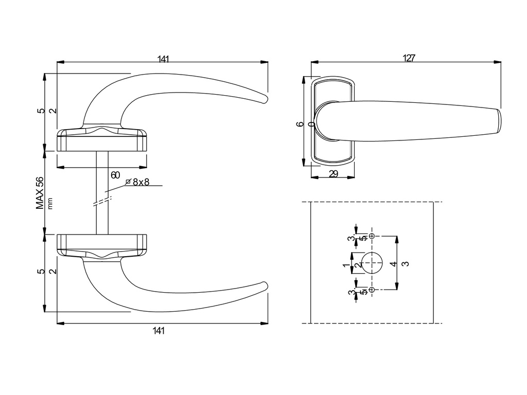 Lunapor double handle for doors