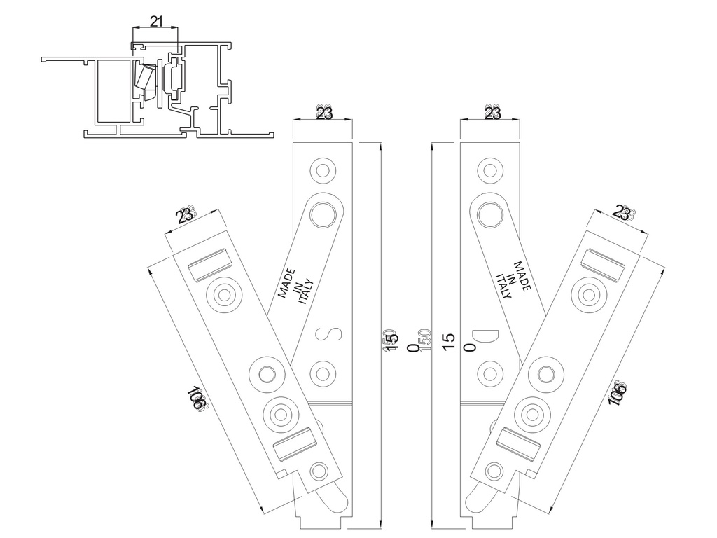 THREE BAR HINGE