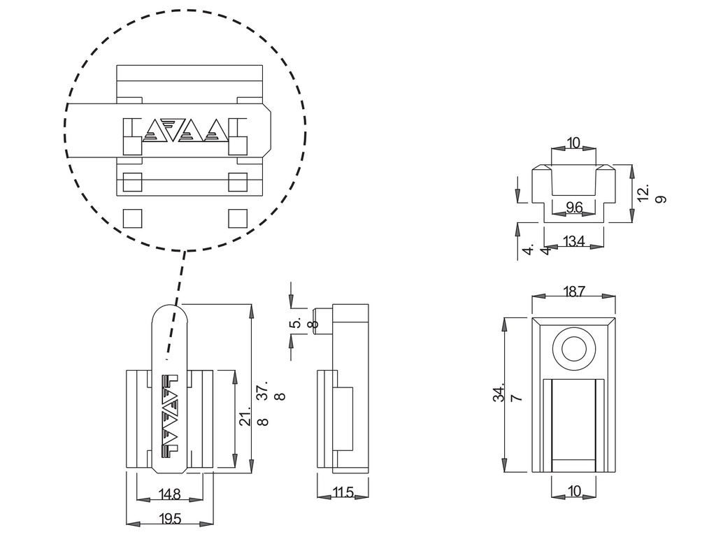 Side closing kit for wings (Accessories for Cremone)