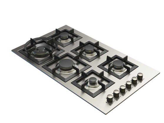 90 cm Jeweline Hob, 6 Gas Burners. Cast Iron Support - Side Knobs