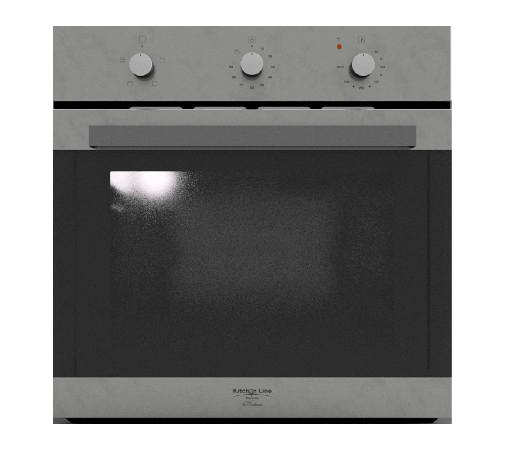 Electric Oven 60 cm, 4 Cooking Functions, Inox-Black