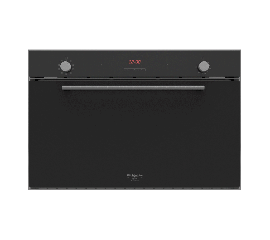 Electric Oven 90 cm, 9 Cooking Functions, Black Frameless (Double Fan)