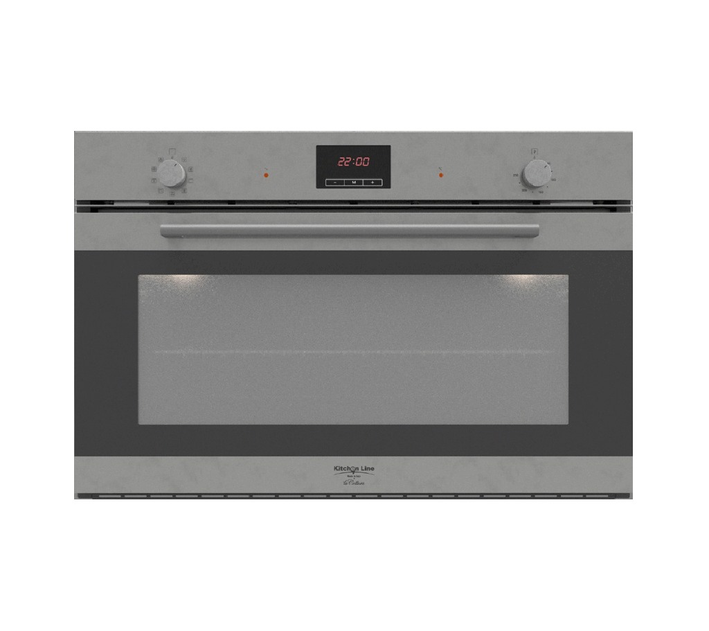 Electric Oven 90 cm, 9 Cooking Functions, Inox-Black (Double Fan)