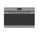 Gas Oven 90 cm with Gas Grill, 4 Cooking Functions, Inox-Black (Double Fan)