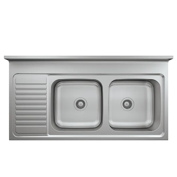 K004 Stainless Steel Lay-on Double Bowl Kitchen Sink