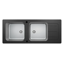 G003 Stainless Steel / Glass Inset Double Bowl Kitchen Sink