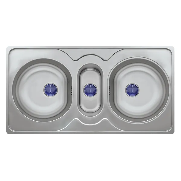 M010 Stainless Steel Inset Triple Bowl Kitchen Sink | Saudi Kitchen Line